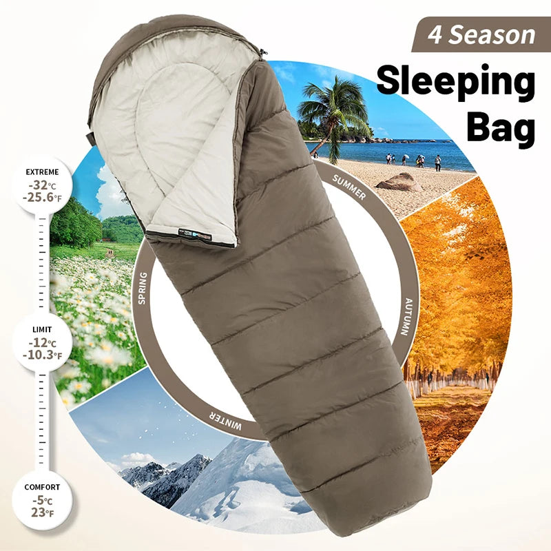 Naturehike Cotton Winter Mummy Sleeping Bag - Lightweight Outdoor Camping Sleep Gear