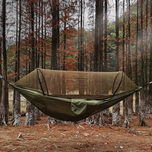 Quick-opening Mosquito Net Camping Hammock with Rocking Chair, Anti-rollover Design