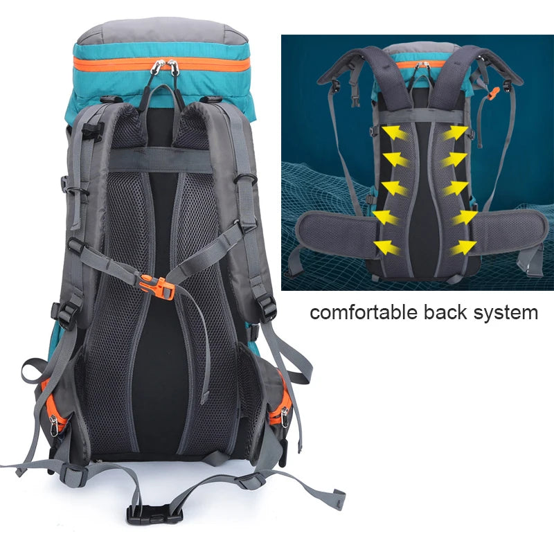 Large Waterproof Camping Backpack for Outdoor Climbing and Hiking