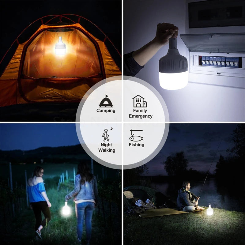 Portable USB Rechargeable LED Lantern for Outdoor Camping