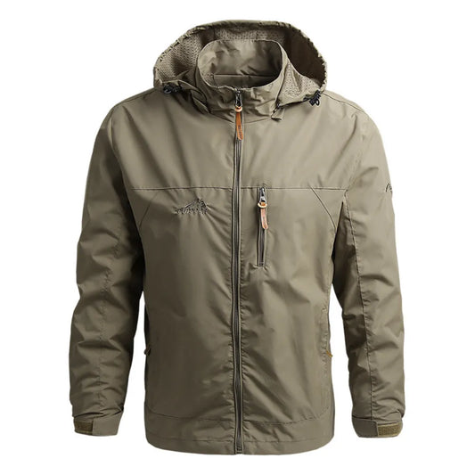 Men's Outdoor Windproof Jacket with Hood for Fall and Spring