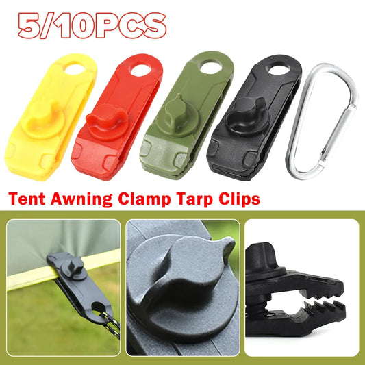 10PC Heavy Duty Awning Tarp Clips for Outdoor Camping and Tent Fastening