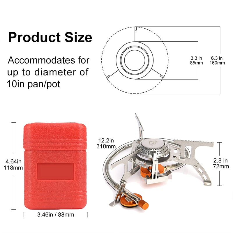 Compact Stainless Steel Portable Gas Stove