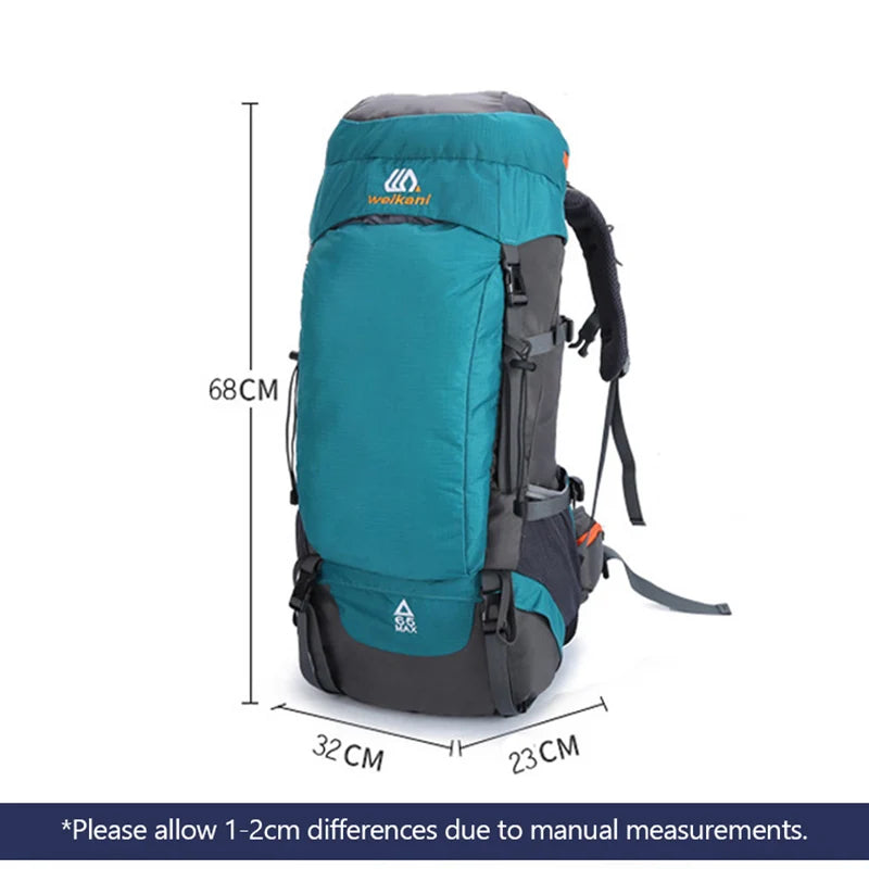 Large Waterproof Camping Backpack for Outdoor Climbing and Hiking