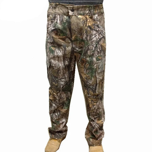 Men's Full Cotton Camo Cargo Pants for Hunting and Fishing - Breathable and Durable Outdoor Wear