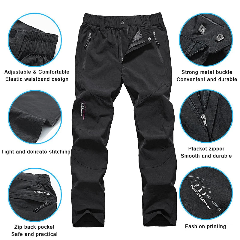 Quick Dry Mountain Hiking Pants for Outdoor Camping and Climbing