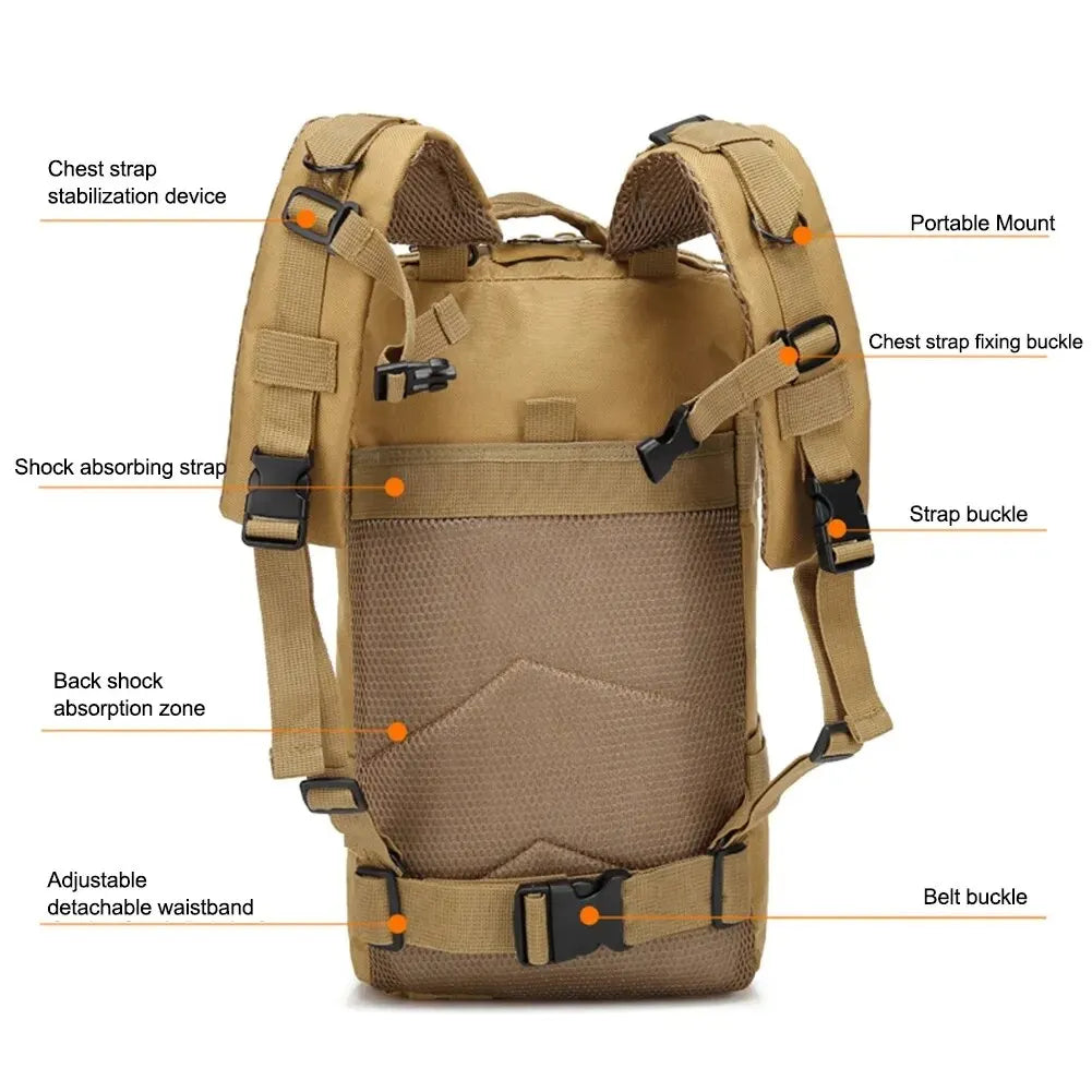 Camouflage Nylon Military Backpack for Outdoor Activities