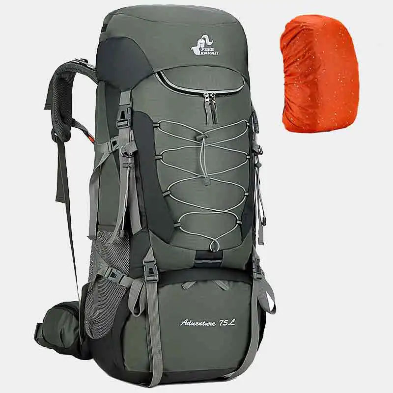 High-Capacity Outdoor Backpack With Rain Cover for Trekking and Climbing