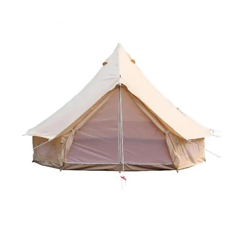 Outdoor Cotton Canvas Bell Tent with Stove Jack - 4-12 Person Family Camping Yurt