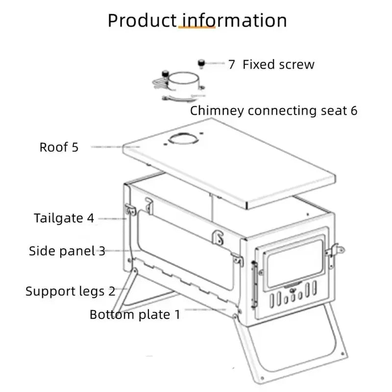 Portable Stainless Steel Firewood Stove for Camping and Outdoor Use