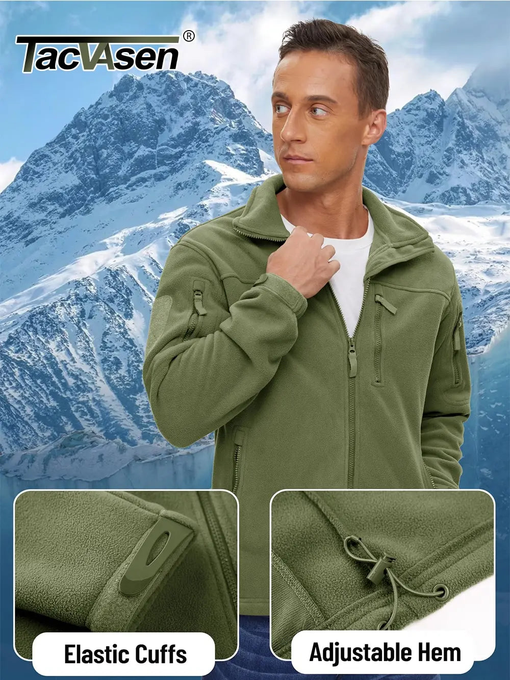 Outdoor Fleece Jacket for Men - Windproof, Thermal, and Anti-Sweat Hiking Coat with Zipper Pockets