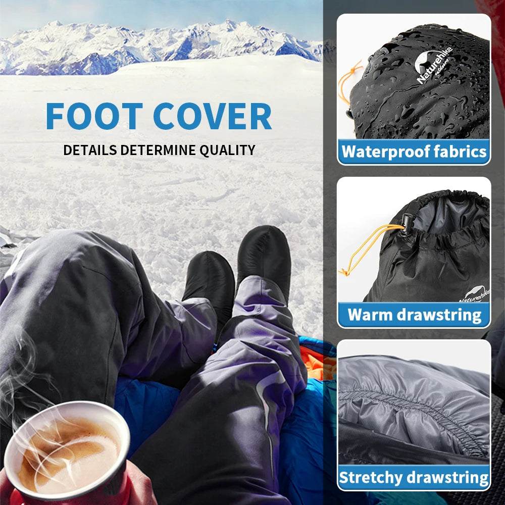 Ultralight Waterproof Down Shoe Covers for Winter Hiking and Camping