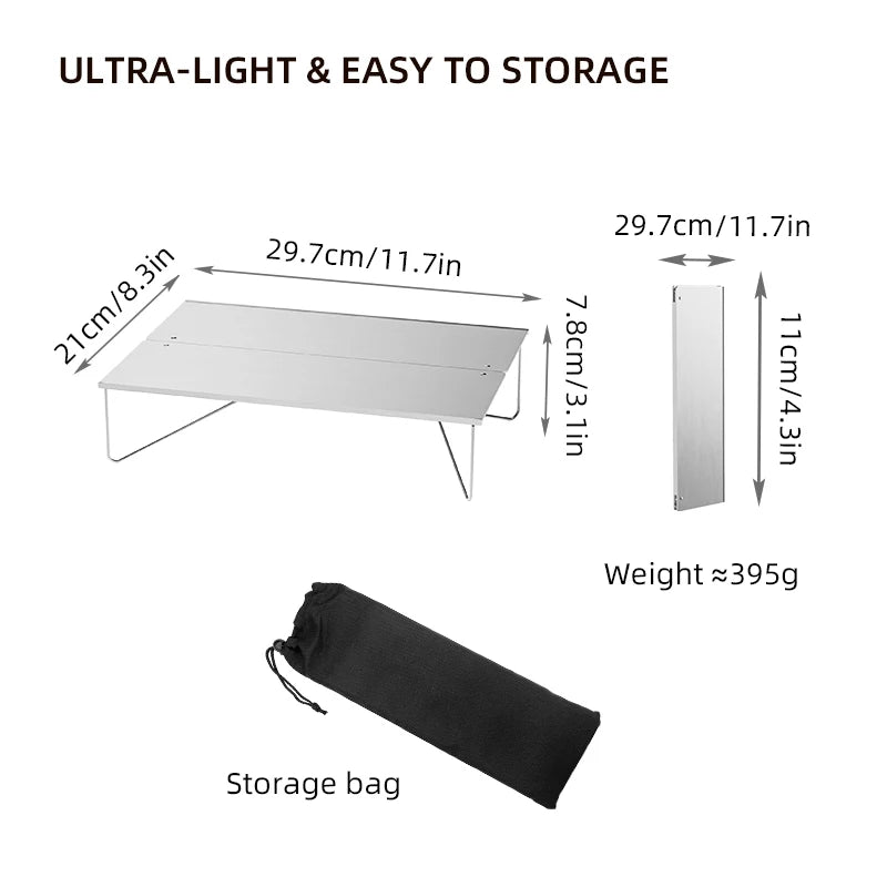 Compact Ultralight Foldable Aluminum Camping Table