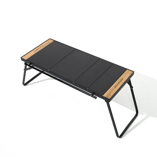 Versatile Outdoor Folding Table with BBQ Grill and Wood Surface