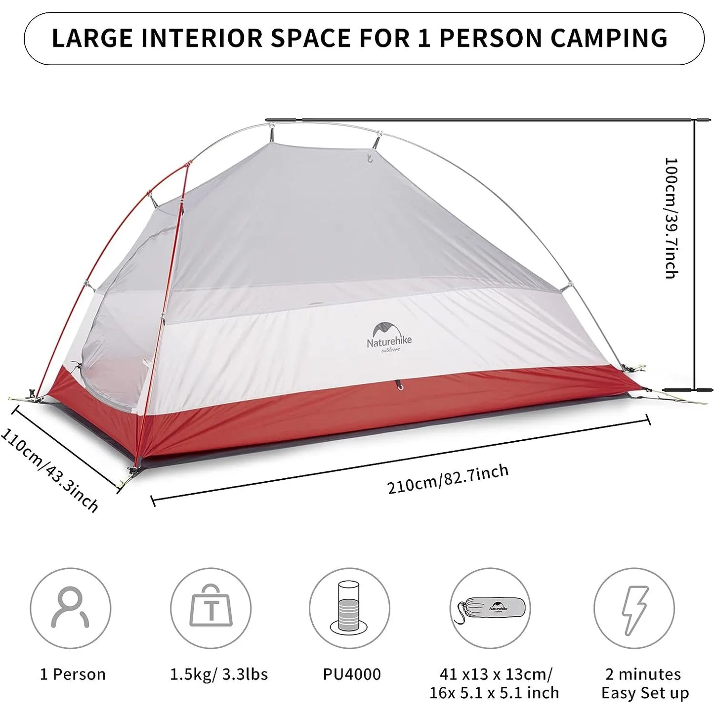 Outdoor One-Person Ultralight Camping Tent for Solo Adventurers