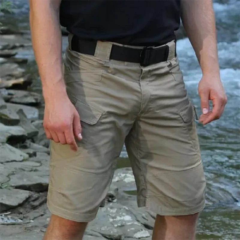 Summer Adventure Cargo Shorts for Men: Waterproof Tactical Urban Shorts for Trekking, Camping, and Hiking