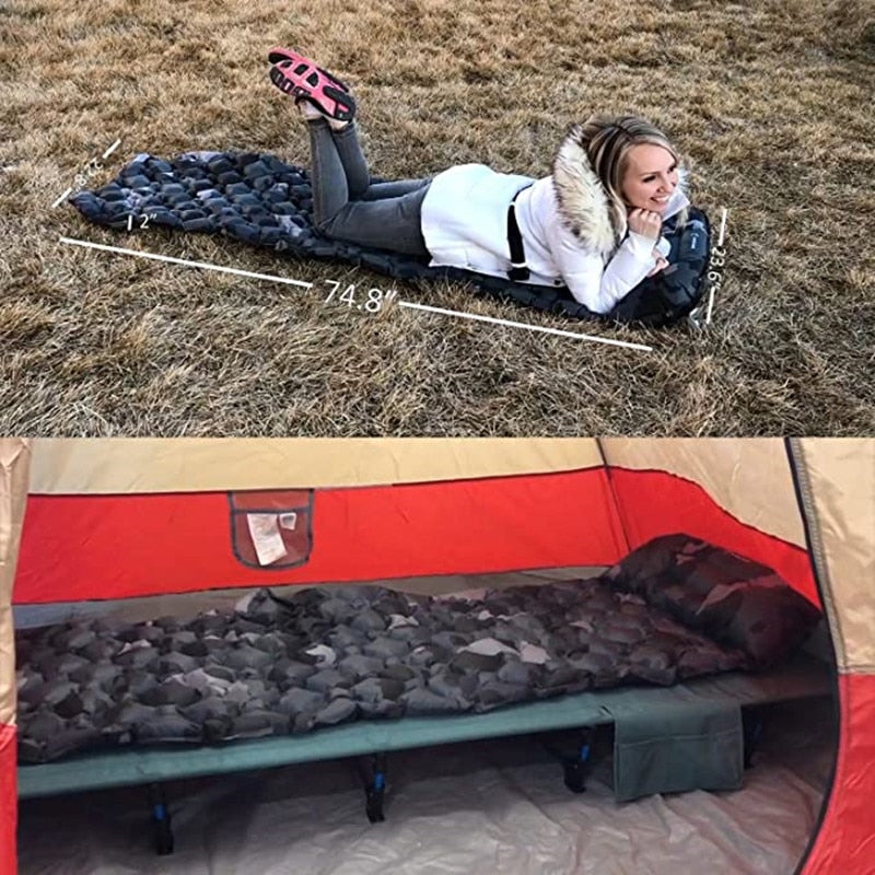 Outdoor Camping Inflatable Mattress and Pillow Set