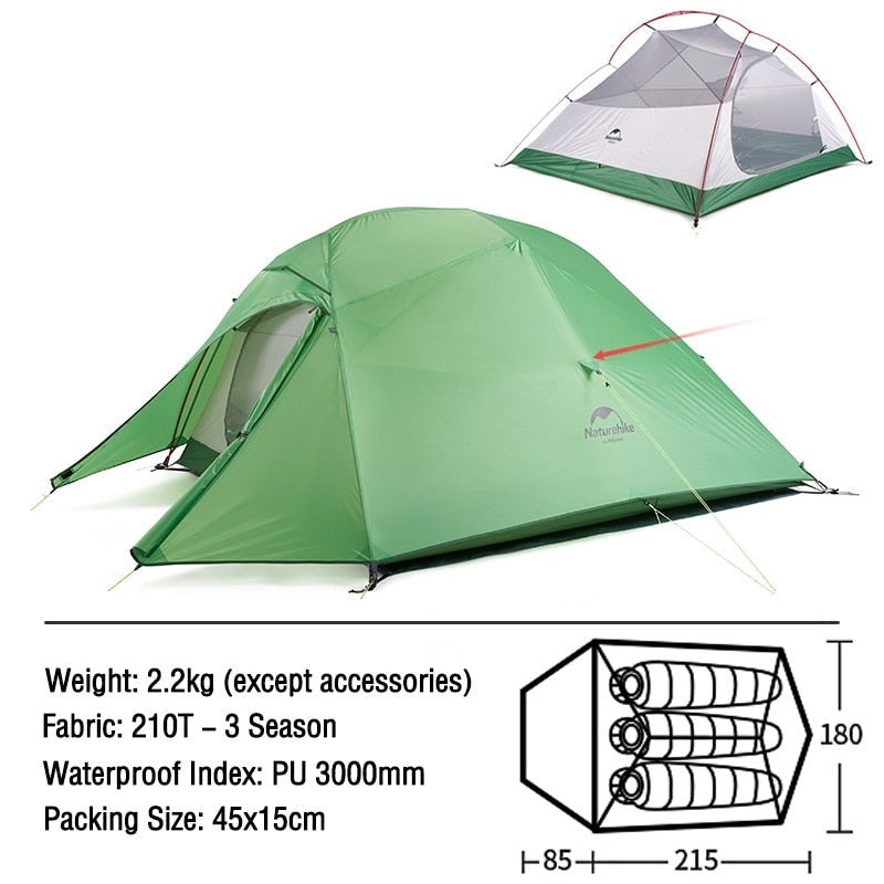 Ultralight 2-3 Person Backpacking Tent for All Seasons