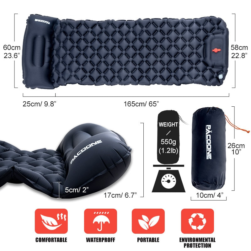 Outdoor Camping Sleeping Pad With Built In Air Pump