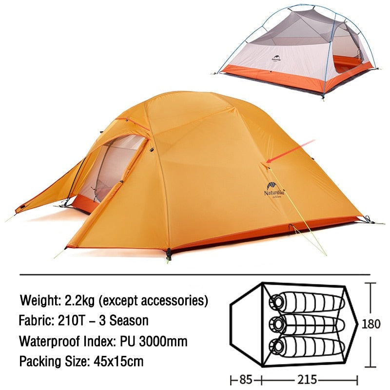 Ultralight 2-3 Person Backpacking Tent for All Seasons