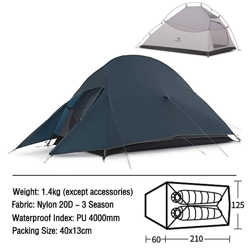 Ultralight 2-3 Person Backpacking Tent for All Seasons